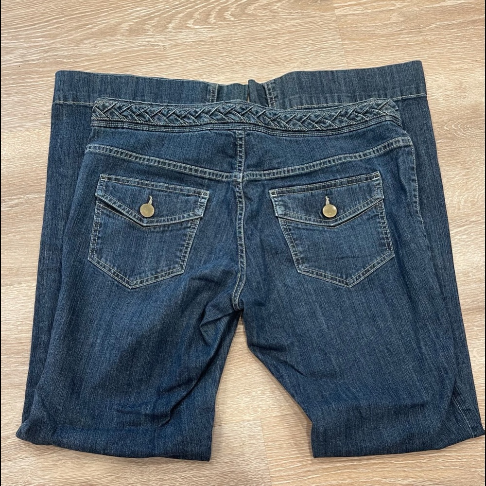 Banana Republic flare jeans braids & flap pockets